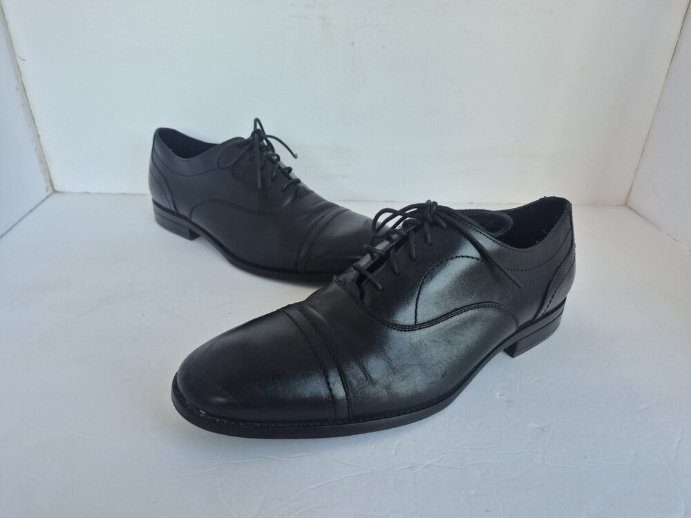 Cole Haan Sawyer Men's Cap Toe Oxford Black Leather Dress Shoes Size 12 M C35106